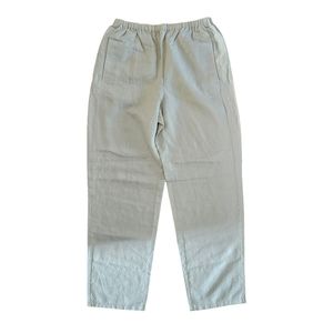 J.Crew Beige Pull On Linen Blend Pants Women’s Size S Elastic Waist Cropped